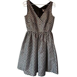Halogen Black & White Chevron Dress
